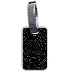 Abstract Black White Geometric Arcs Triangles Wicker Structural Texture Hole Circle Luggage Tags (one Side) 