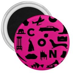 Car Plan Pinkcover Outside 3  Magnets by Mariart