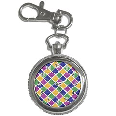 African Illutrations Plaid Color Rainbow Blue Green Yellow Purple White Line Chevron Wave Polkadot Key Chain Watches by Mariart