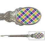 African Illutrations Plaid Color Rainbow Blue Green Yellow Purple White Line Chevron Wave Polkadot Letter Openers Front