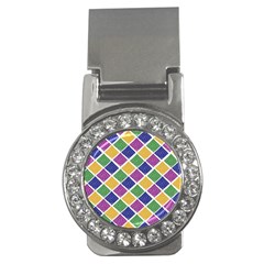 African Illutrations Plaid Color Rainbow Blue Green Yellow Purple White Line Chevron Wave Polkadot Money Clips (cz)  by Mariart