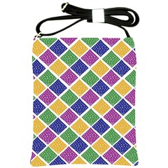 African Illutrations Plaid Color Rainbow Blue Green Yellow Purple White Line Chevron Wave Polkadot Shoulder Sling Bags by Mariart