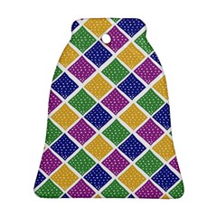 African Illutrations Plaid Color Rainbow Blue Green Yellow Purple White Line Chevron Wave Polkadot Bell Ornament (two Sides) by Mariart