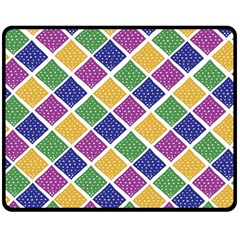 African Illutrations Plaid Color Rainbow Blue Green Yellow Purple White Line Chevron Wave Polkadot Double Sided Fleece Blanket (medium) 