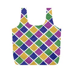 African Illutrations Plaid Color Rainbow Blue Green Yellow Purple White Line Chevron Wave Polkadot Full Print Recycle Bags (m)  by Mariart