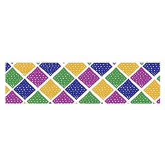 African Illutrations Plaid Color Rainbow Blue Green Yellow Purple White Line Chevron Wave Polkadot Satin Scarf (oblong)