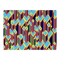 Building City Plaid Chevron Wave Blue Green Double Sided Flano Blanket (mini) 