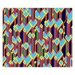 Building City Plaid Chevron Wave Blue Green Double Sided Flano Blanket (small)  by Mariart