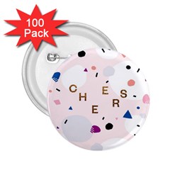 Cheers Polkadot Circle Color Rainbow 2 25  Buttons (100 Pack)  by Mariart