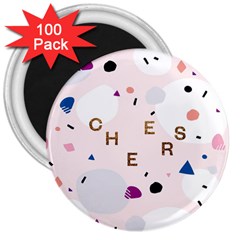 Cheers Polkadot Circle Color Rainbow 3  Magnets (100 Pack)