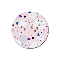 Cheers Polkadot Circle Color Rainbow Rubber Round Coaster (4 Pack)  by Mariart