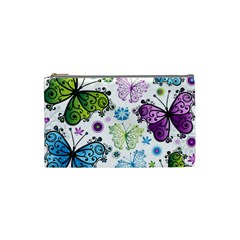 Butterfly Animals Fly Purple Green Blue Polkadot Flower Floral Star Cosmetic Bag (small) 