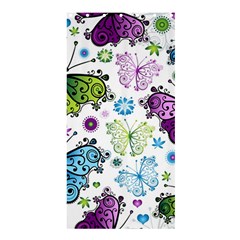Butterfly Animals Fly Purple Green Blue Polkadot Flower Floral Star Shower Curtain 36  X 72  (stall) 