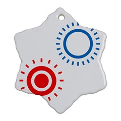 Color Light Effect Control Mode Circle Red Blue Snowflake Ornament (two Sides)