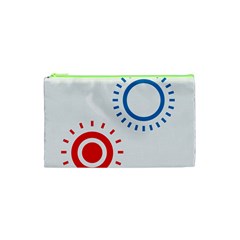 Color Light Effect Control Mode Circle Red Blue Cosmetic Bag (xs) by Mariart