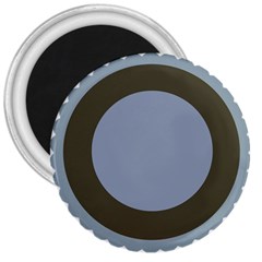 Circle Round Grey Blue 3  Magnets