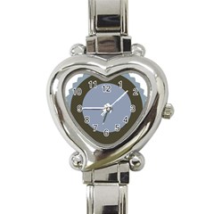 Circle Round Grey Blue Heart Italian Charm Watch by Mariart