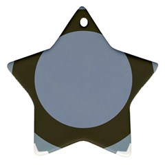 Circle Round Grey Blue Star Ornament (two Sides) by Mariart