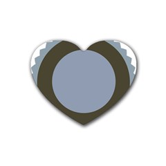 Circle Round Grey Blue Rubber Coaster (heart)  by Mariart
