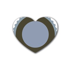 Circle Round Grey Blue Heart Coaster (4 Pack) 