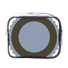 Circle Round Grey Blue Mini Toiletries Bags by Mariart