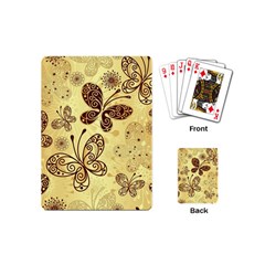 Butterfly Animals Fly Purple Gold Polkadot Flower Floral Star Sunflower Playing Cards (mini) 