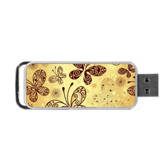 Butterfly Animals Fly Purple Gold Polkadot Flower Floral Star Sunflower Portable Usb Flash (one Side)