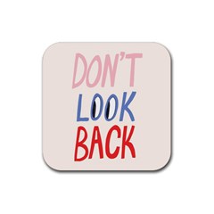 Don t Look Back Big Eye Pink Red Blue Sexy Rubber Coaster (square) 