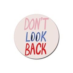 Don t Look Back Big Eye Pink Red Blue Sexy Rubber Round Coaster (4 Pack) 