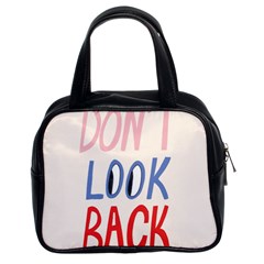 Don t Look Back Big Eye Pink Red Blue Sexy Classic Handbags (2 Sides) by Mariart