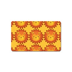 Cute Lion Face Orange Yellow Animals Magnet (name Card) by Mariart