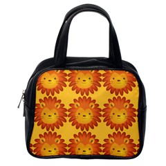 Cute Lion Face Orange Yellow Animals Classic Handbags (one Side)