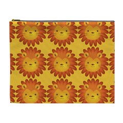 Cute Lion Face Orange Yellow Animals Cosmetic Bag (xl)