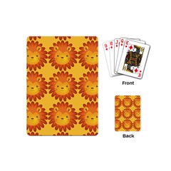 Cute Lion Face Orange Yellow Animals Playing Cards (mini) 