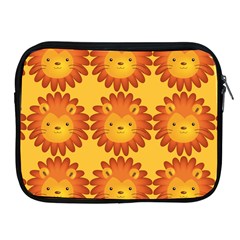 Cute Lion Face Orange Yellow Animals Apple Ipad 2/3/4 Zipper Cases