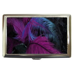 Feathers Quill Pink Black Blue Cigarette Money Cases by Mariart