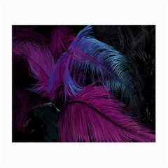 Feathers Quill Pink Black Blue Small Glasses Cloth