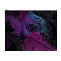 Feathers Quill Pink Black Blue Cosmetic Bag (xl) by Mariart