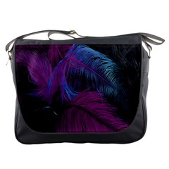 Feathers Quill Pink Black Blue Messenger Bags