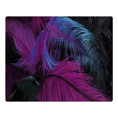 Feathers Quill Pink Black Blue Double Sided Flano Blanket (large) 