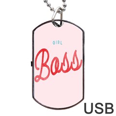 Girl Boss Pink Red Blue Sexy Dog Tag Usb Flash (two Sides) by Mariart