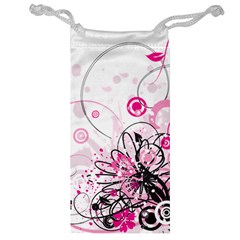 Wreaths Frame Flower Floral Pink Black Jewelry Bag