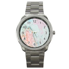 Geode Crystal Pink Blue Sport Metal Watch