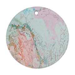 Geode Crystal Pink Blue Round Ornament (two Sides) by Mariart