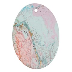 Geode Crystal Pink Blue Oval Ornament (two Sides) by Mariart