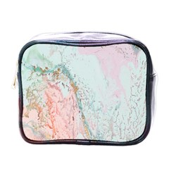 Geode Crystal Pink Blue Mini Toiletries Bags by Mariart