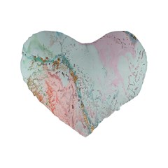 Geode Crystal Pink Blue Standard 16  Premium Flano Heart Shape Cushions by Mariart