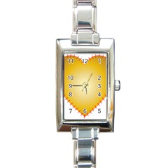 Heart Rhythm Gold Red Rectangle Italian Charm Watch by Mariart