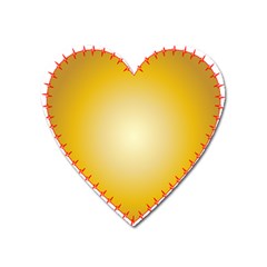 Heart Rhythm Gold Red Heart Magnet