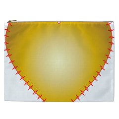 Heart Rhythm Gold Red Cosmetic Bag (xxl)  by Mariart
